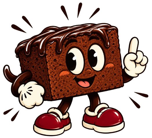 Mais que brownies, é felicidade! Mascote Brownie e Cacau